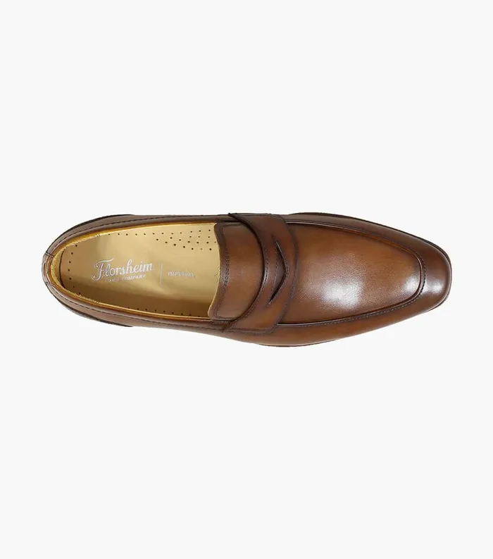 Men Palermo Moc Toe Penny Loafer Cognac Florsheim Dress Shoes