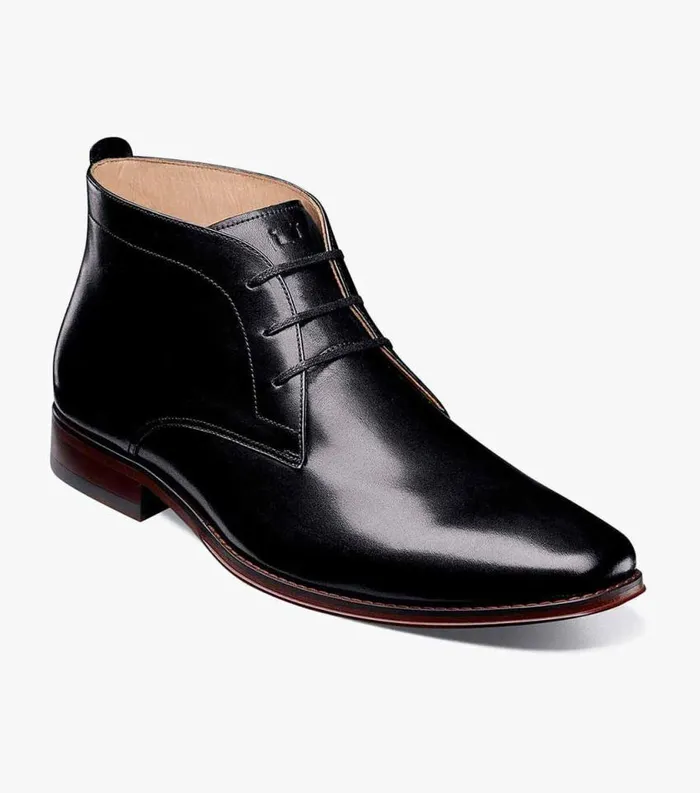 Men Palermo Plain Toe Chukka Boot Black Florsheim Dress Shoes