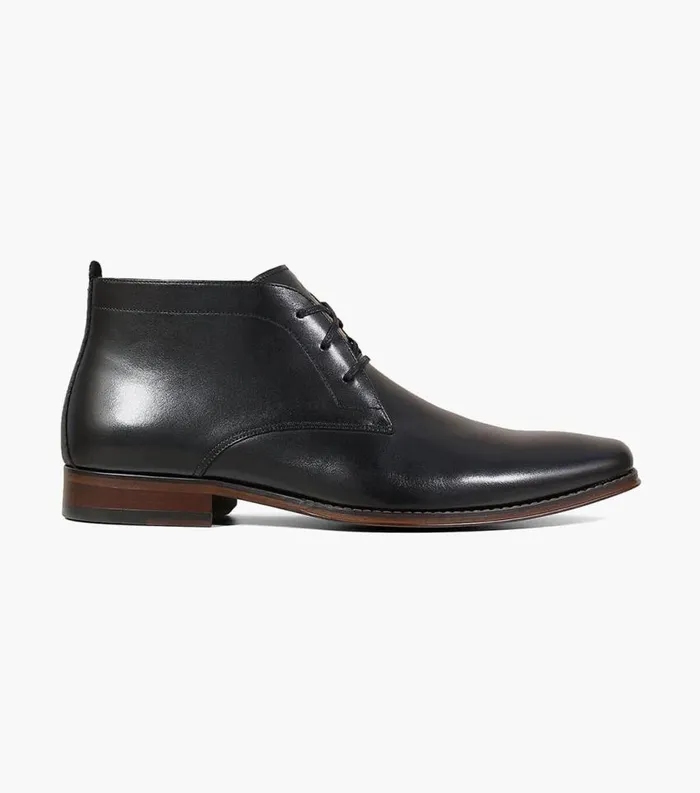 Men Palermo Plain Toe Chukka Boot Black Florsheim Dress Shoes