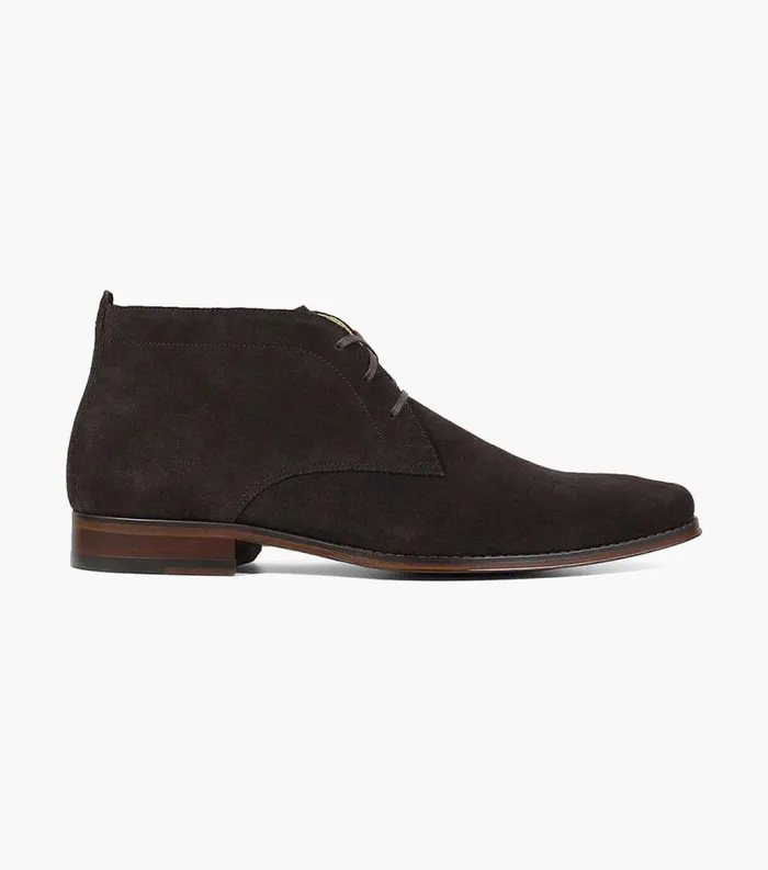 Men Palermo Plain Toe Chukka Boot Brown Suede Florsheim Dress Shoes