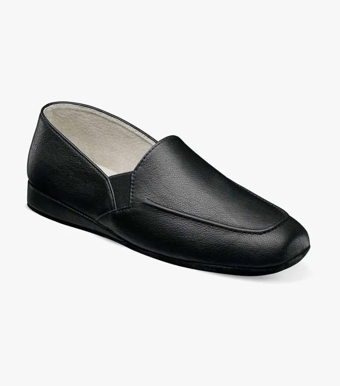Men Pareto Opera Moc Toe Slipper Black Florsheim Slippers