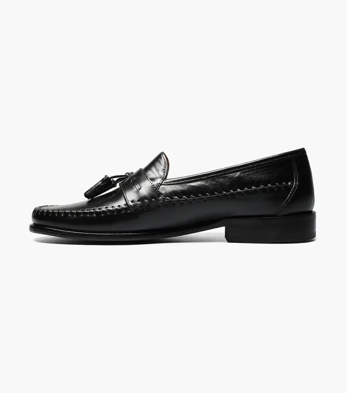 Men Pazzano Moc Toe Tassel Slip On Black Florsheim Dress Shoes
