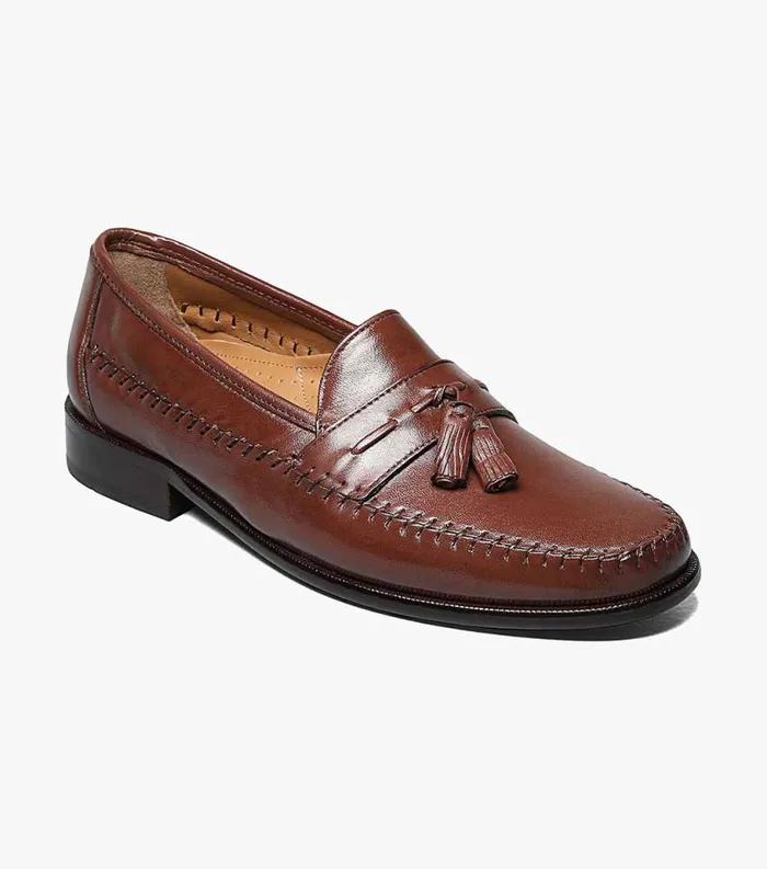 Men Pazzano Moc Toe Tassel Slip On Cognac Florsheim Dress Shoes