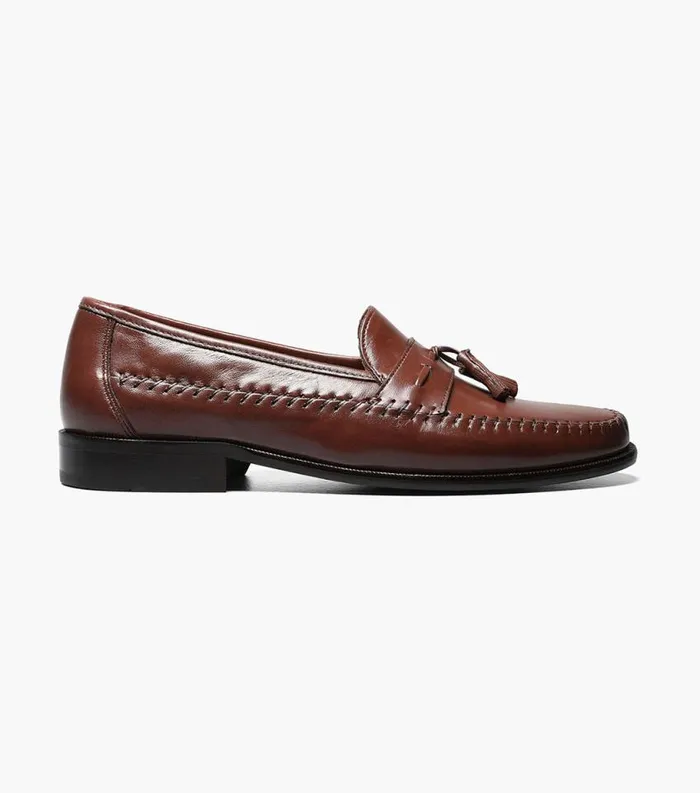Men Pazzano Moc Toe Tassel Slip On Cognac Florsheim Dress Shoes