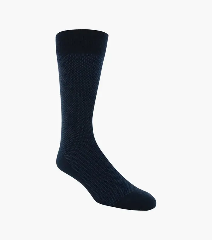 Men Pindot Classic Crew Dress Socks Navy Florsheim Socks