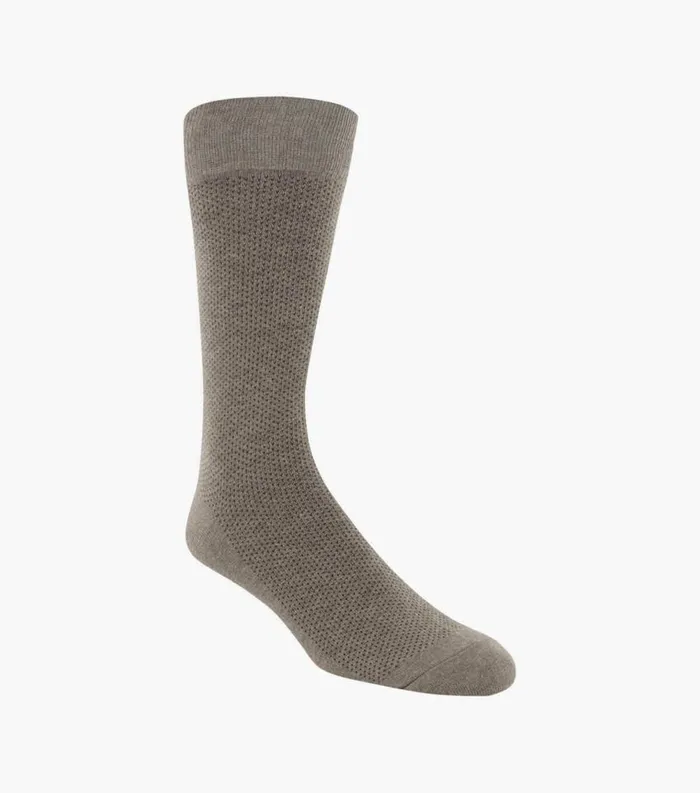 Men Pindot Classic Crew Dress Socks Sand Florsheim Socks