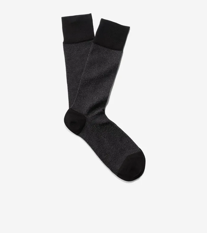 Men Pique Crew Socks Black Cole Haan Socks