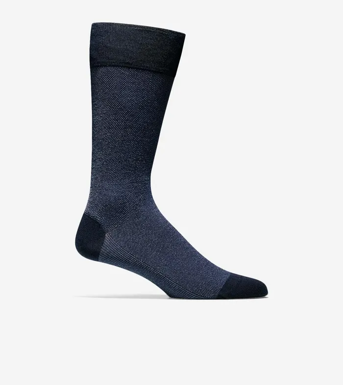 Men Pique Textured Crew Socks Navy Cole Haan Socks