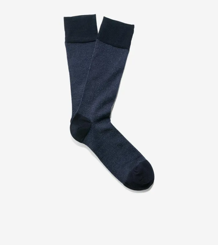 Men Pique Textured Crew Socks Navy Cole Haan Socks
