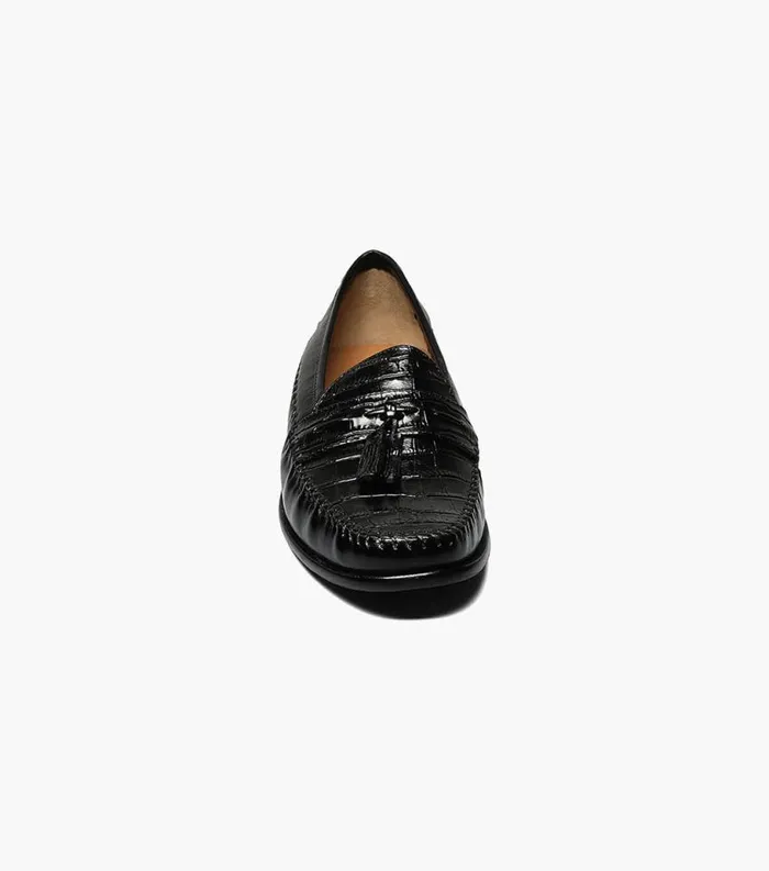 Men Pisa Moc Toe Tassel Loafer Black Florsheim Dress Shoes