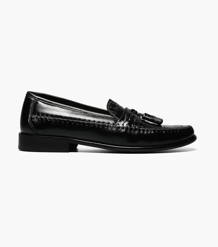 Men Pisa Moc Toe Tassel Loafer Black Florsheim Dress Shoes
