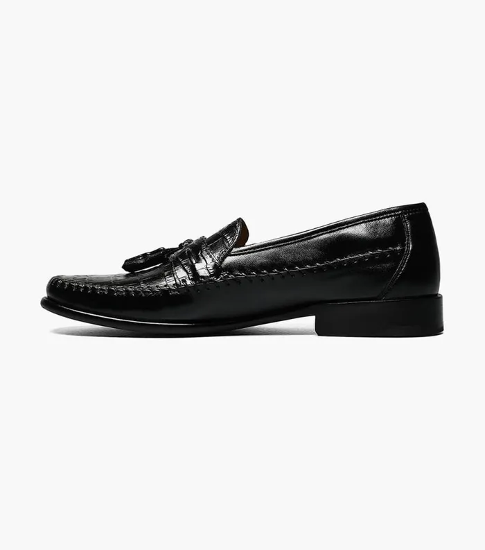 Men Pisa Moc Toe Tassel Loafer Black Florsheim Dress Shoes
