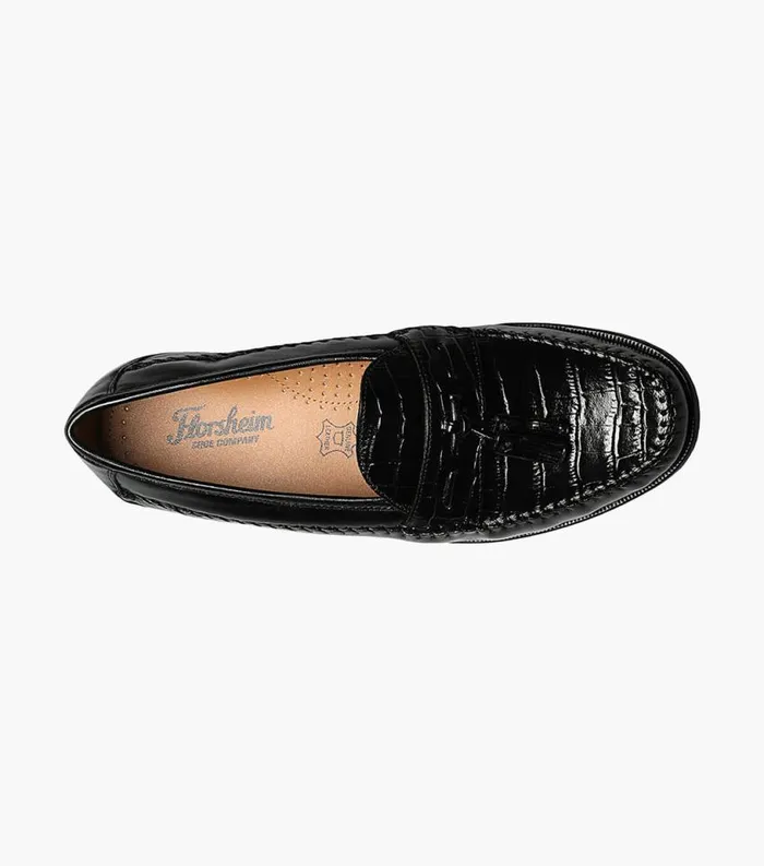 Men Pisa Moc Toe Tassel Loafer Black Florsheim Dress Shoes