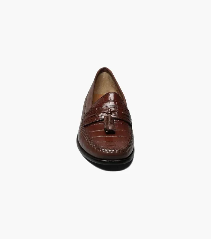 Men Pisa Moc Toe Tassel Loafer Cognac Florsheim Dress Shoes