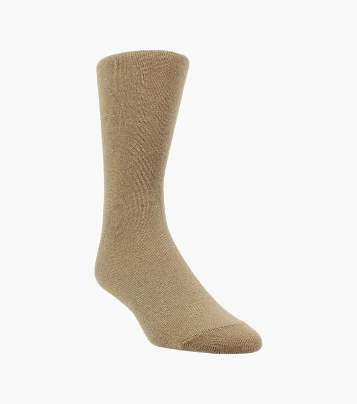 Men Plain Crew Dress Socks Taupe Florsheim Socks