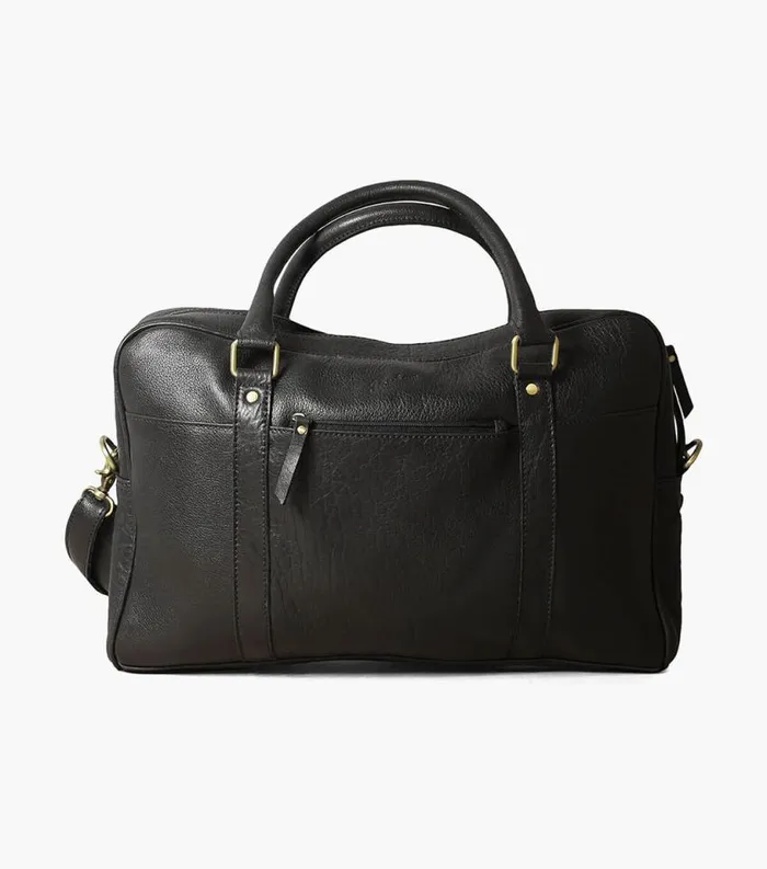 Men Porter Leather Laptop Bag Black Florsheim Bags