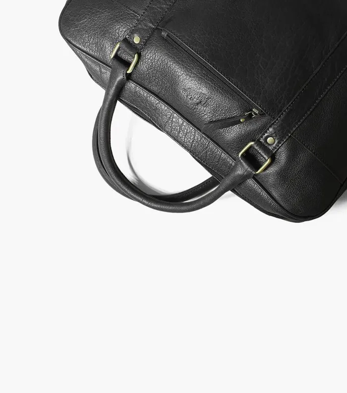 Men Porter Leather Laptop Bag Black Florsheim Bags