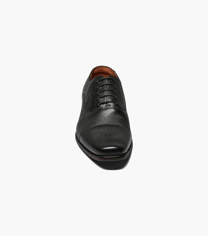 Men Postino Cap Toe Balmoral Oxford Black Florsheim Dress Shoes