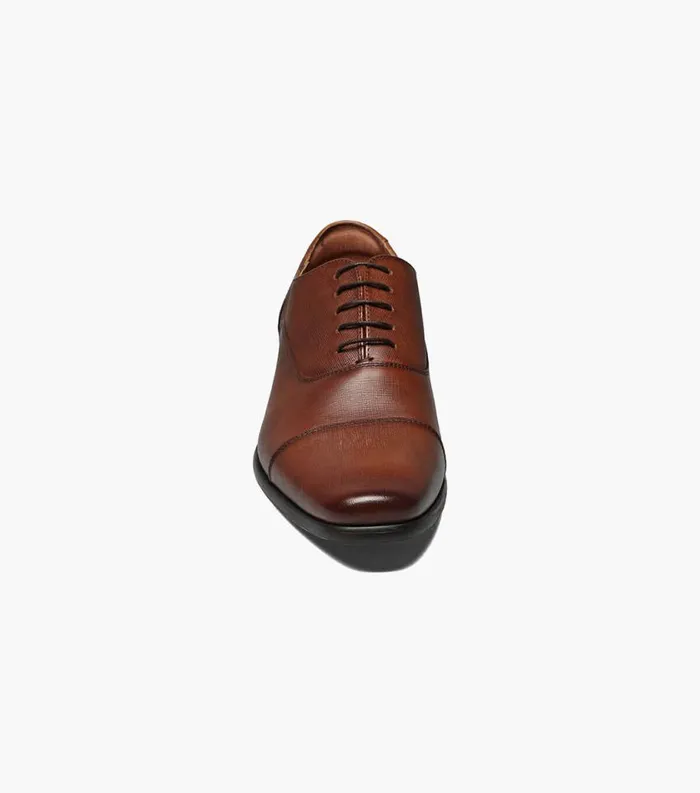 Men Postino Cap Toe Balmoral Oxford Cognac Florsheim Dress Shoes