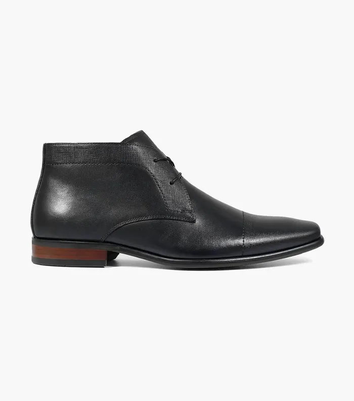 Men Postino Cap Toe Chukka Boot Black Florsheim Dress Shoes