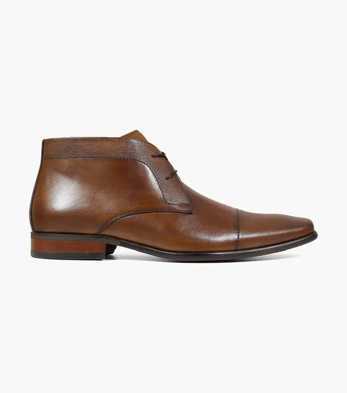 Men Postino Cap Toe Chukka Boot Cognac Florsheim Dress Shoes