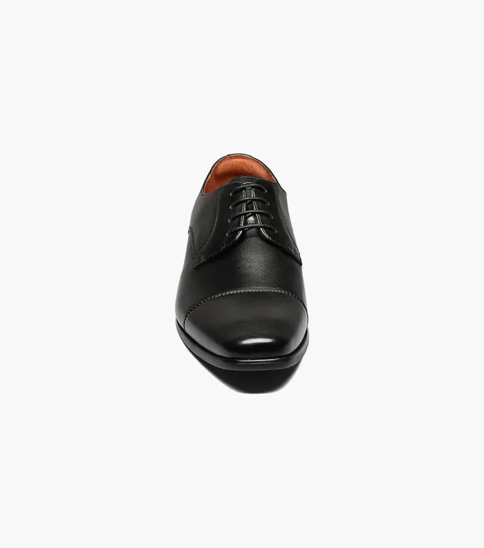 Men Postino Cap Toe Oxford Black Smooth Florsheim Dress Shoes