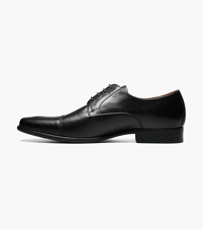 Men Postino Cap Toe Oxford Black Smooth Florsheim Dress Shoes