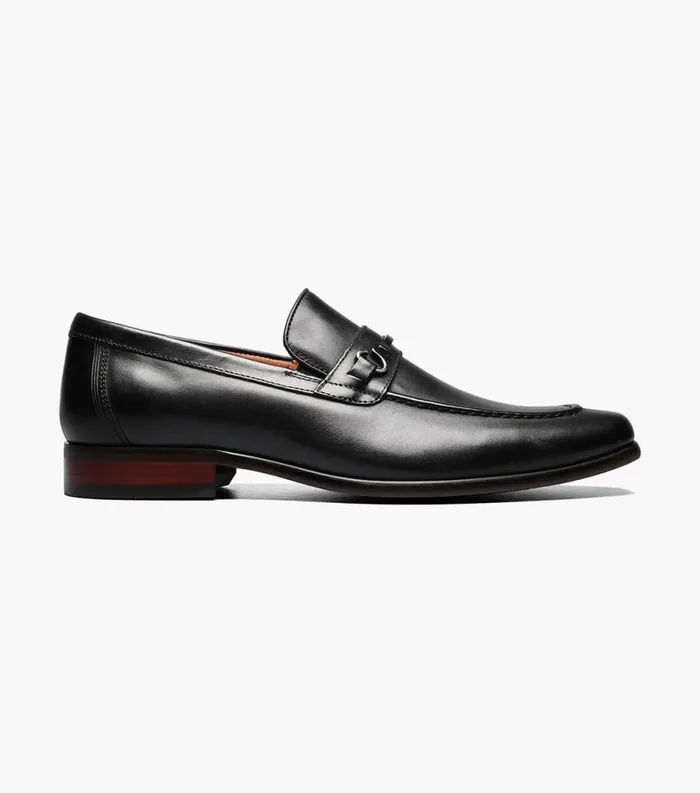 Men Postino Moc Toe Bit Slip On Black Florsheim Dress Shoes