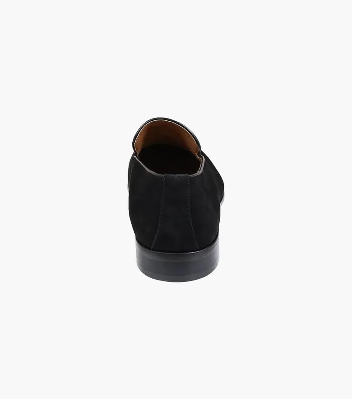 Men Postino Plain Toe Slip On Black Nubuck Florsheim Dress Shoes