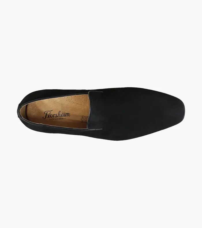 Men Postino Plain Toe Slip On Black Nubuck Florsheim Dress Shoes
