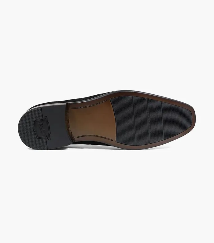 Men Postino Plain Toe Slip On Black Nubuck Florsheim Dress Shoes