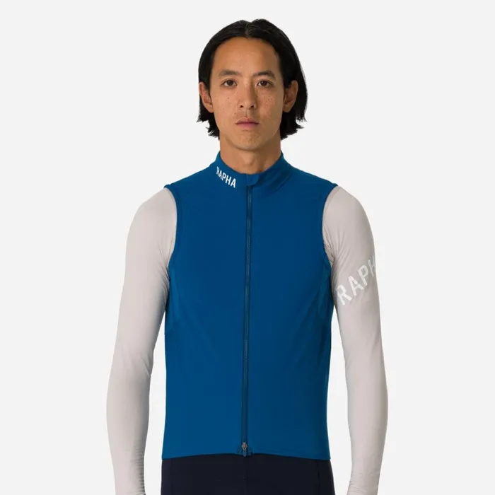 Men Pro Team Insulated Gilet Urban Chic White Alyssumjewelled Bluewhiteblackwhitelime Greenwhite Rapha Jackets and Vests