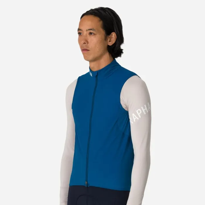Men Pro Team Insulated Gilet Urban Chic White Alyssumjewelled Bluewhiteblackwhitelime Greenwhite Rapha Jackets and Vests