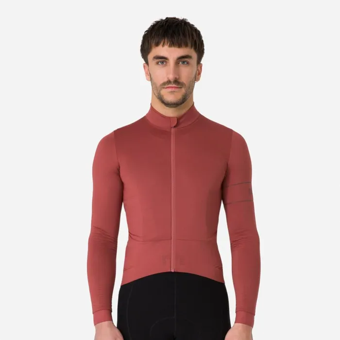 Men Pro Team Long Sleeve Thermal Jersey Rusty Red Deep Redgrey Bluepeachdark Navywhiteeclipse Aleutaindark Greenpale Greenlime Greengreen Rapha Archive