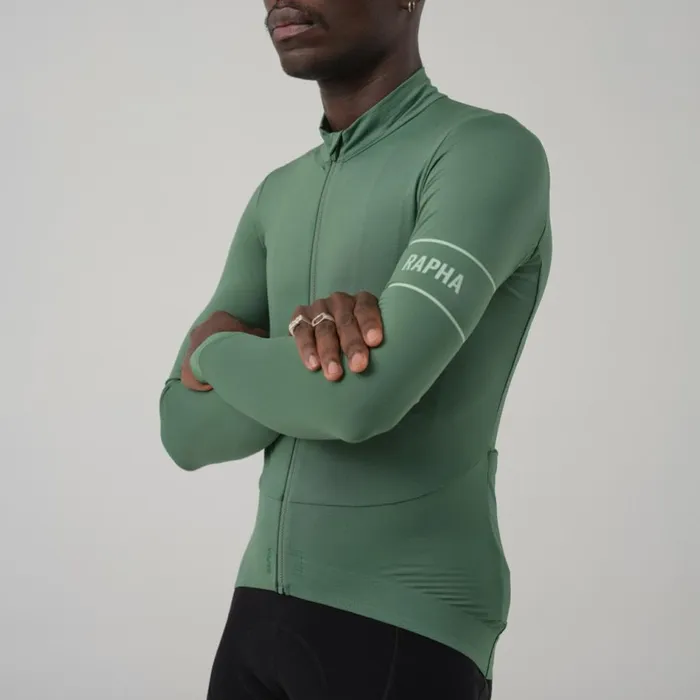Men Pro Team Long Sleeve Thermal Jersey Rusty Red Deep Redgrey Bluepeachdark Navywhiteeclipse Aleutaindark Greenpale Greenlime Greengreen Rapha Archive