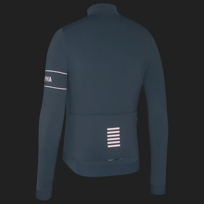 Men Pro Team Long Sleeve Thermal Jersey Rusty Red Deep Redgrey Bluepeachdark Navywhiteeclipse Aleutaindark Greenpale Greenlime Greengreen Rapha Archive