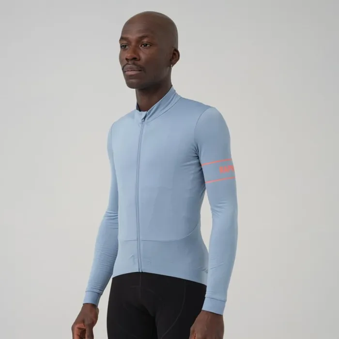 Men Pro Team Long Sleeve Thermal Jersey Rusty Red Deep Redgrey Bluepeachdark Navywhiteeclipse Aleutaindark Greenpale Greenlime Greengreen Rapha Archive