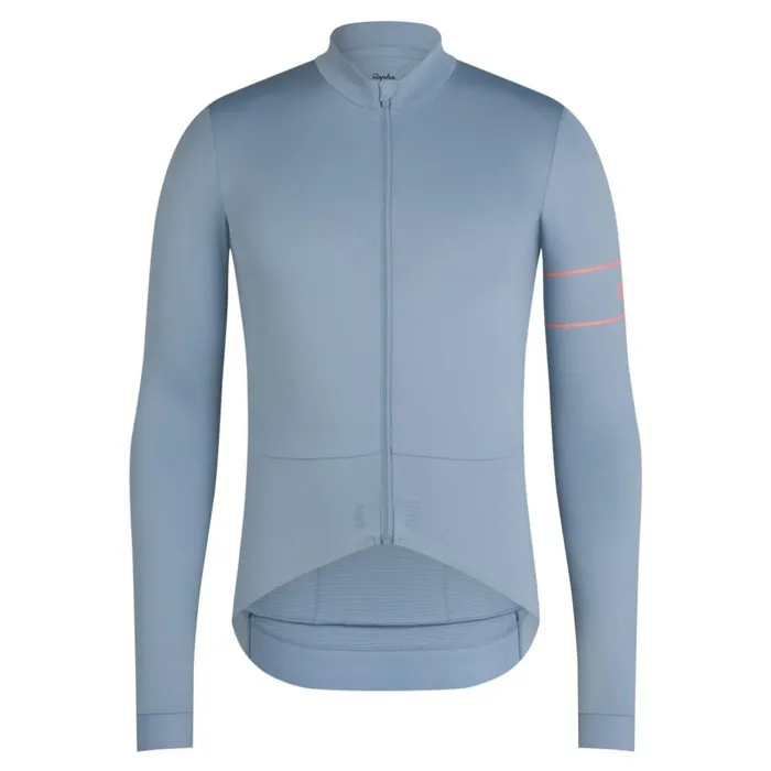 Men Pro Team Long Sleeve Thermal Jersey Rusty Red Deep Redgrey Bluepeachdark Navywhiteeclipse Aleutaindark Greenpale Greenlime Greengreen Rapha Archive