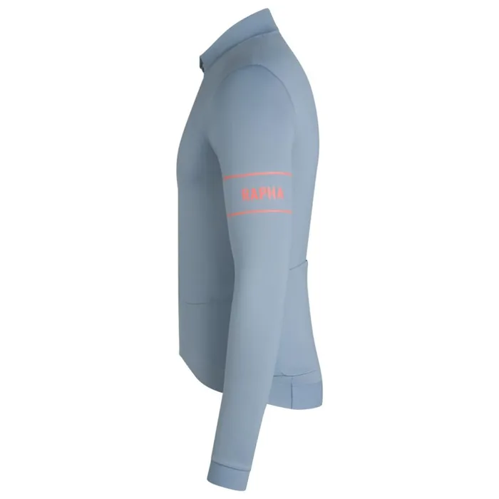 Men Pro Team Long Sleeve Thermal Jersey Rusty Red Deep Redgrey Bluepeachdark Navywhiteeclipse Aleutaindark Greenpale Greenlime Greengreen Rapha Archive