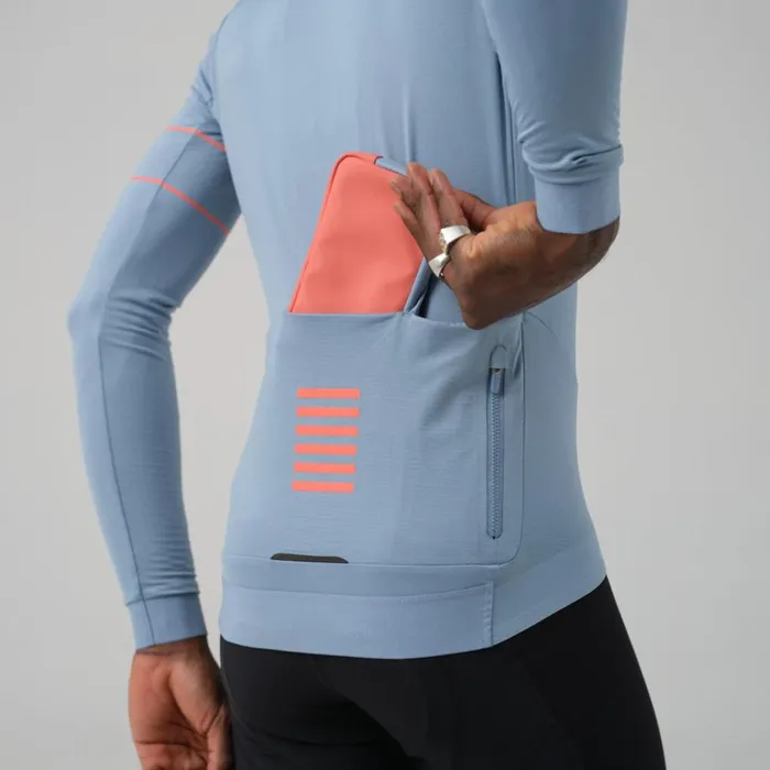 Men Pro Team Long Sleeve Thermal Jersey Rusty Red Deep Redgrey Bluepeachdark Navywhiteeclipse Aleutaindark Greenpale Greenlime Greengreen Rapha Archive