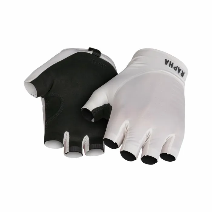 Men Pro Team Mitts Blackwhitewhite Rapha Hats Gloves and Accessories