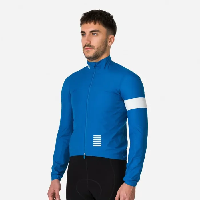 Men Pro Team Rain Jacket Dark Navywhiteblueoffwhitepetrol Bluewhitefluorescent Green White Rapha Jackets and Vests