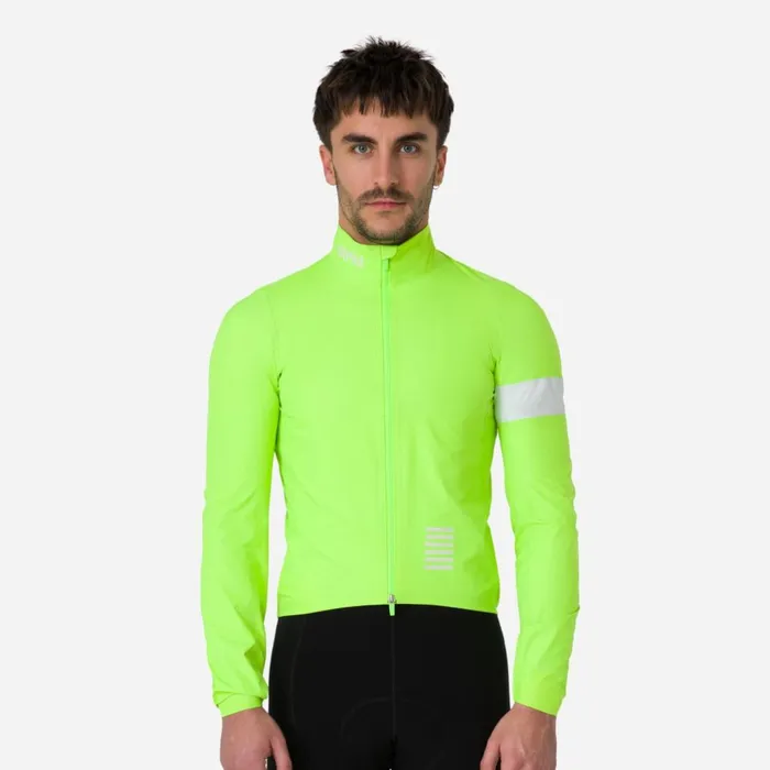 Men Pro Team Rain Jacket Dark Navywhiteblueoffwhitepetrol Bluewhitefluorescent Green White Rapha Jackets and Vests
