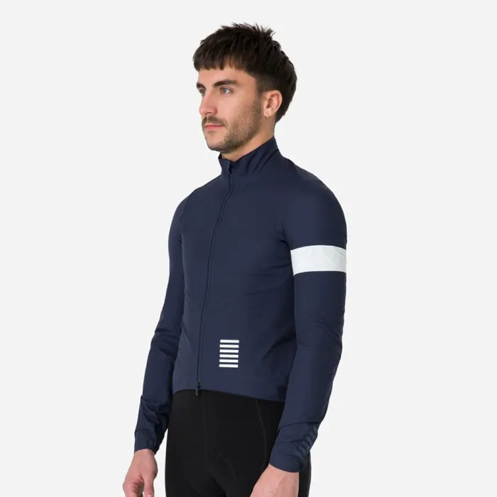 Men Pro Team Rain Jacket Dark Navywhiteblueoffwhitepetrol Bluewhitefluorescent Green White Rapha Jackets and Vests