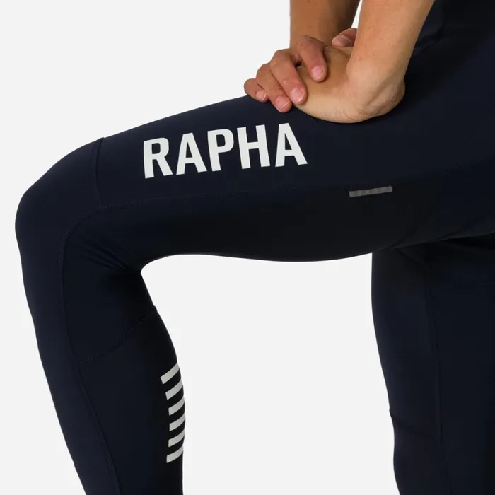 Men Pro Team Winter Tights With Pad II Blackblackblackwhitedark Navydark Navylime Green Rapha Bibs Shorts and Tights
