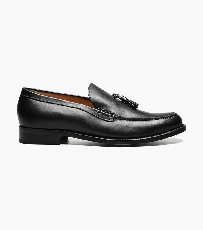Men Puccini Moc Toe Tassel Loafer Black Florsheim Dress Shoes