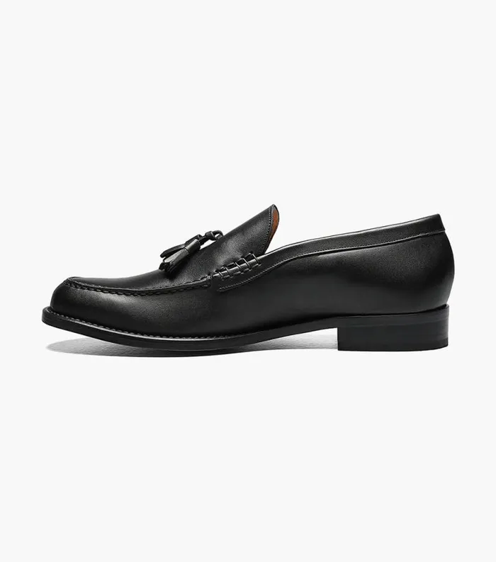 Men Puccini Moc Toe Tassel Loafer Black Florsheim Dress Shoes