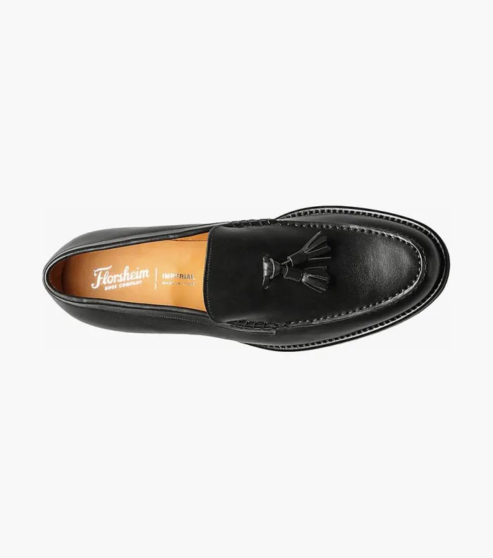 Men Puccini Moc Toe Tassel Loafer Black Florsheim Dress Shoes
