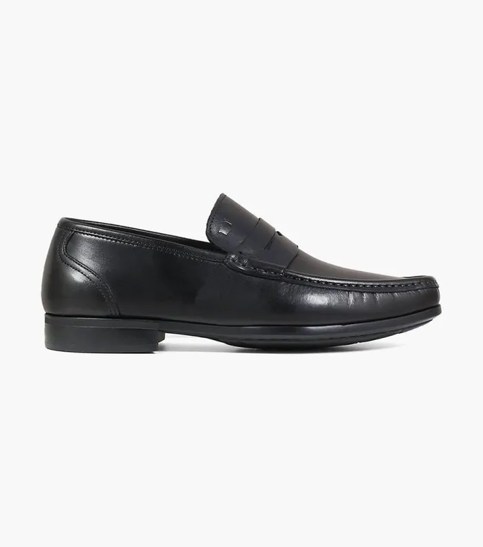 Men Puente Moc Toe Penny Loafer Black Florsheim Dress Shoes
