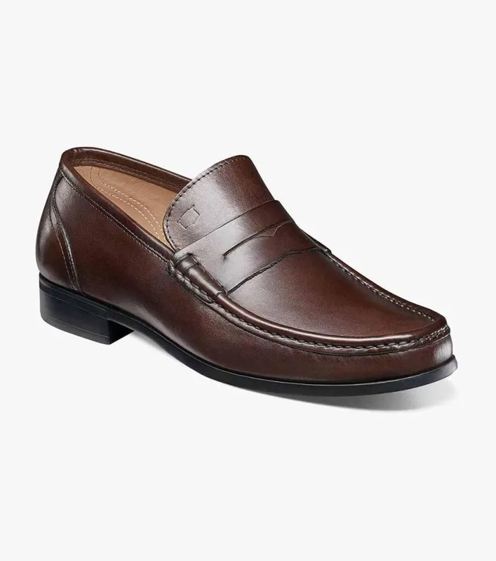 Men Puente Moc Toe Penny Loafer Brown Florsheim Dress Shoes